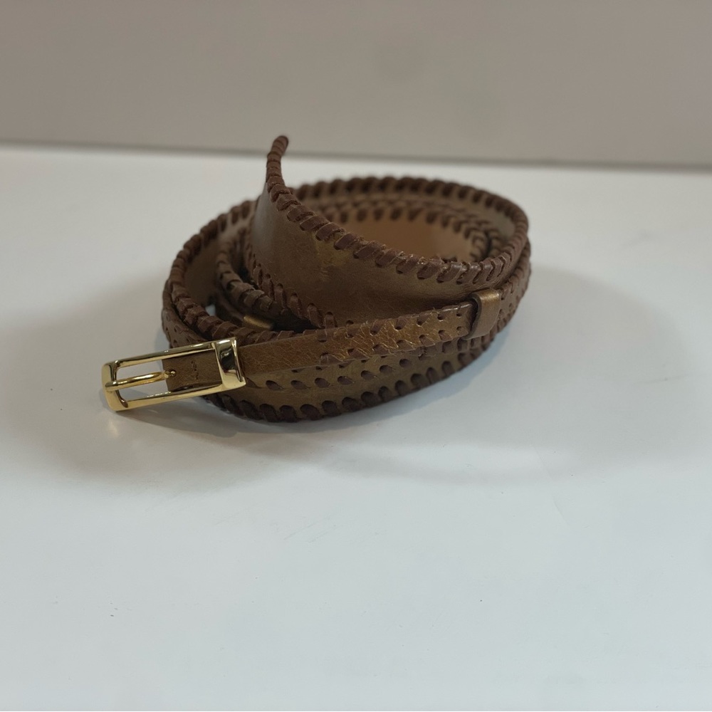 NIEMAN MARCUS GOLD Accent braided leather belt XL